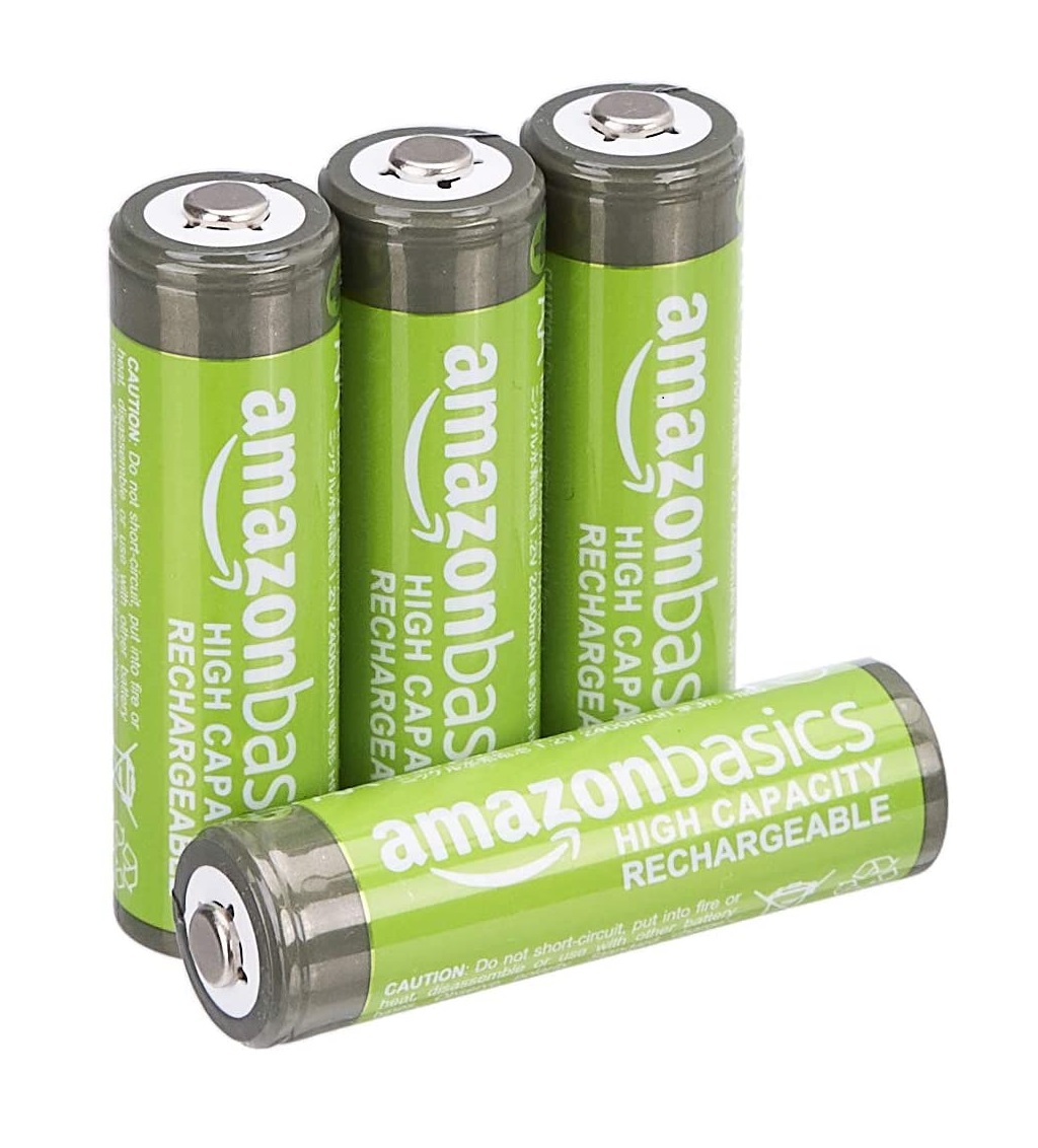 Basics Piles rechargeables AAA, pré-chargées - Lot de 4 (le visuel  peut différer) : : High-Tech