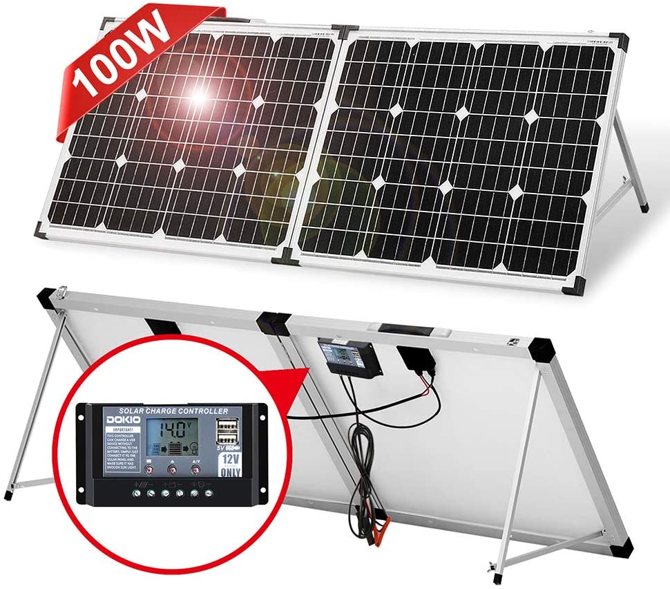 Kit panneau solaire mono 5W 12V avec régulateur 5A et batterie à